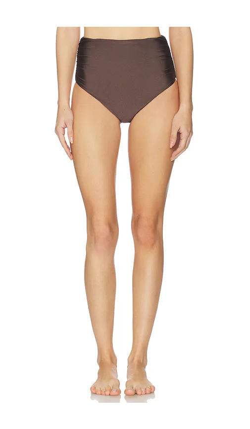 Teya High Waisted Ruched Bikini Bottom by Simkhai