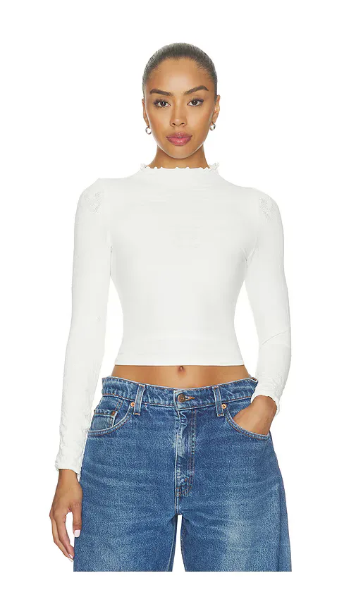 Mixed Feelings Mock Neck Tee by Free People