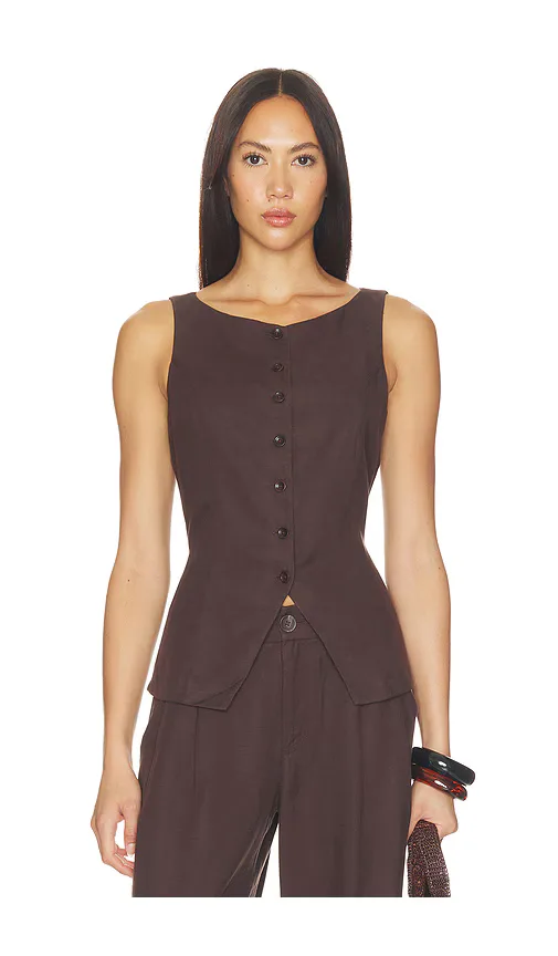 Trestles Twill Button Down Tank Top by Vuori