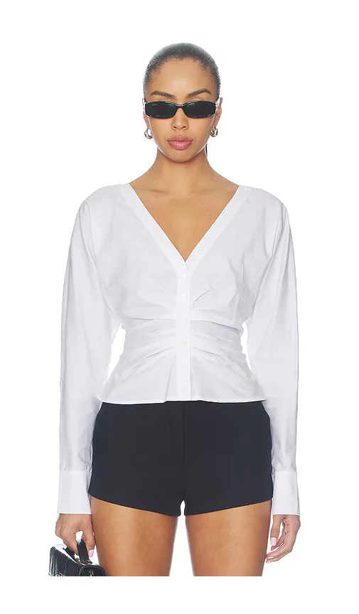 Ruched Poplin Shirt by Fleur Du Mal