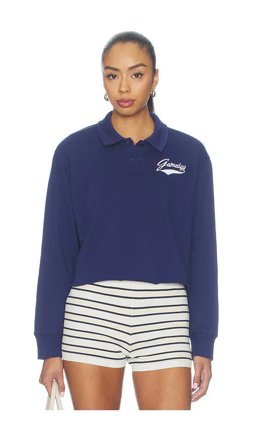 Game Day Crop Fleece Polo by Junk Food