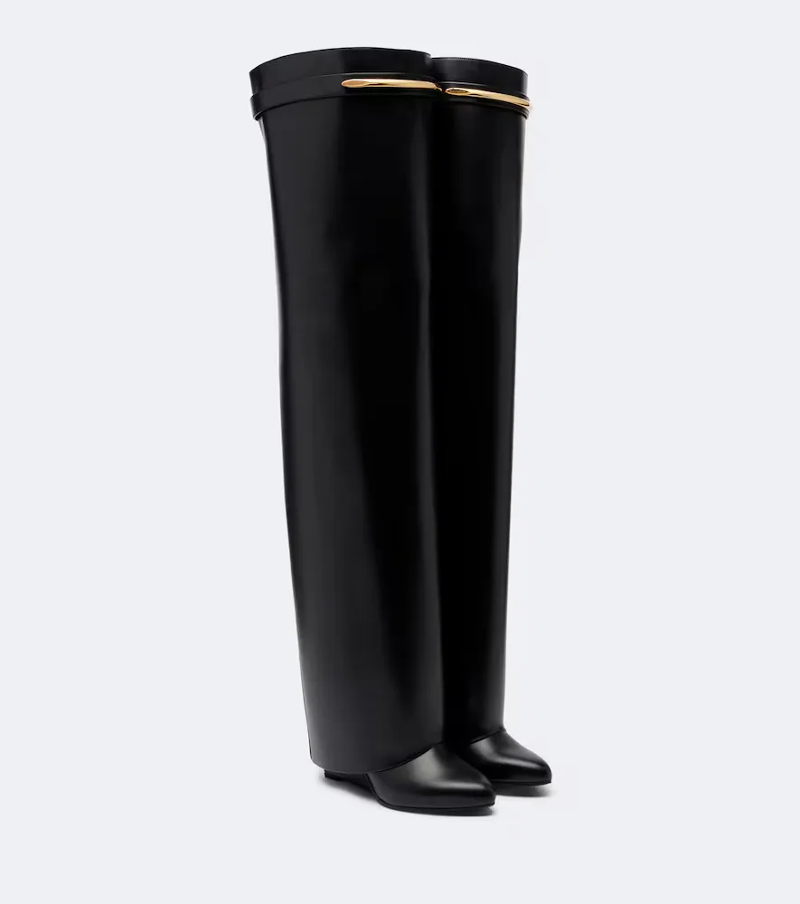 Shark Pinch Leather Over-The-Knee Boots by GIVENCHY