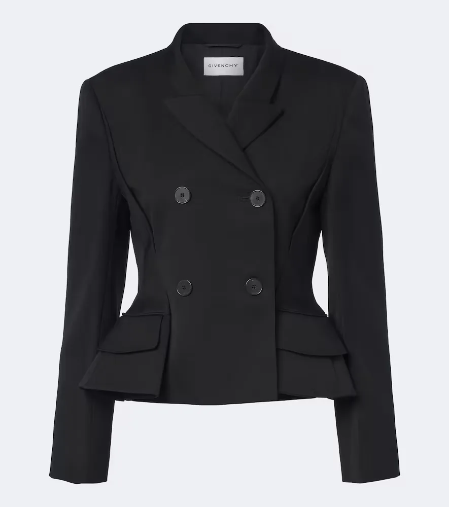 Pinch Peplum Wool Gabardine Jacket by GIVENCHY