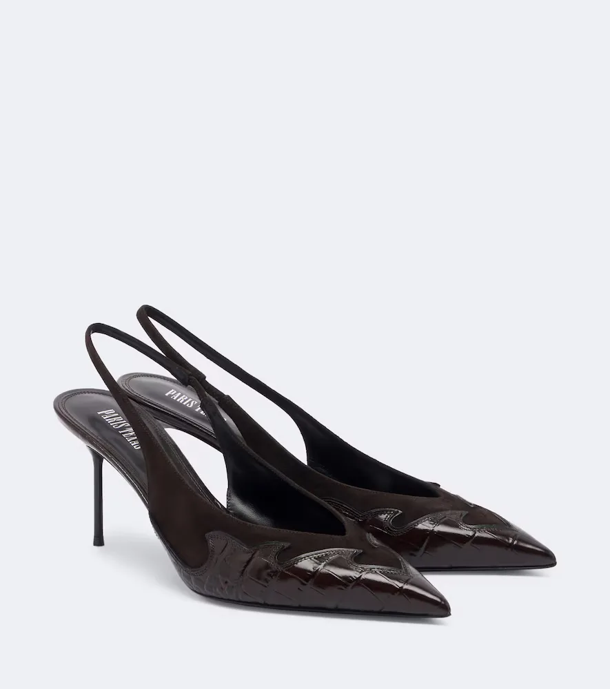 Lidia Queen of Hearts Leather Slingback Pumps by Paris Texas