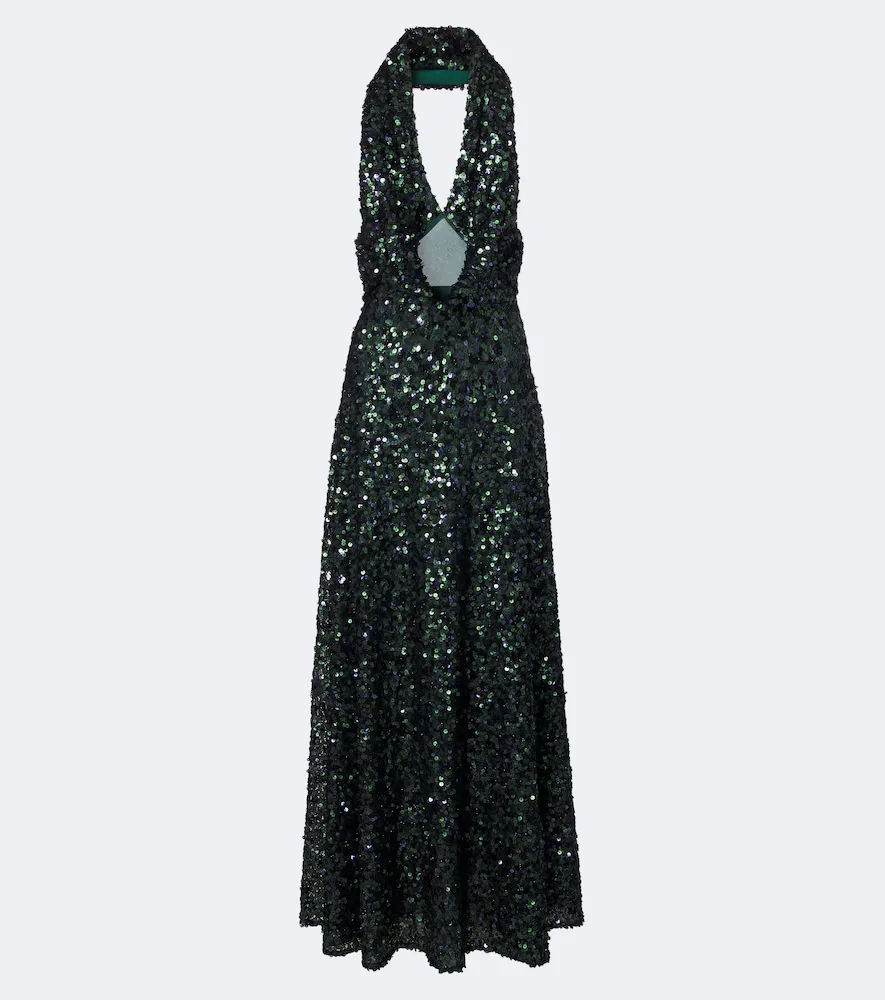 Sequined Halterneck Gown by Christopher Esber