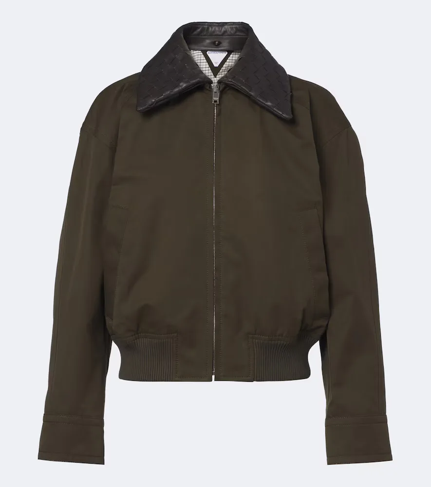 Intrecciato Cotton Blouson Jacket by Bottega Veneta