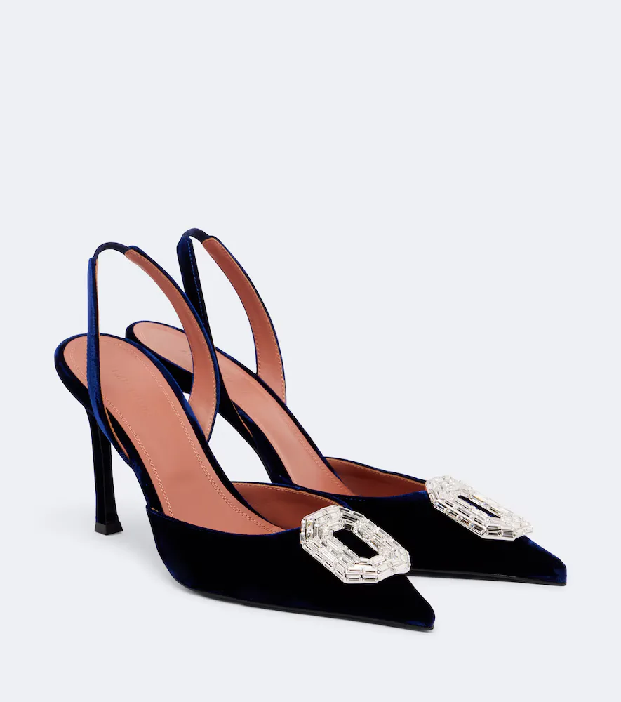 Camelia Crystal-Embellished Slingback Pumps