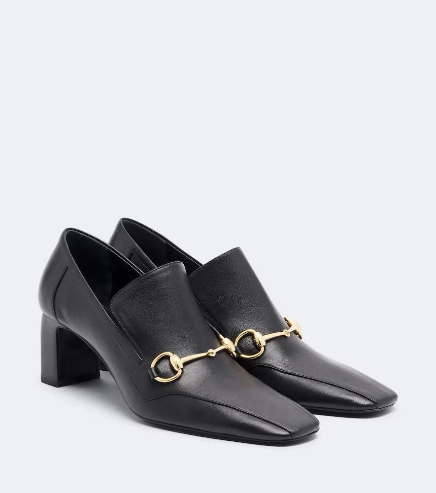 Galleria Horsebit Leather Loafer Pumps