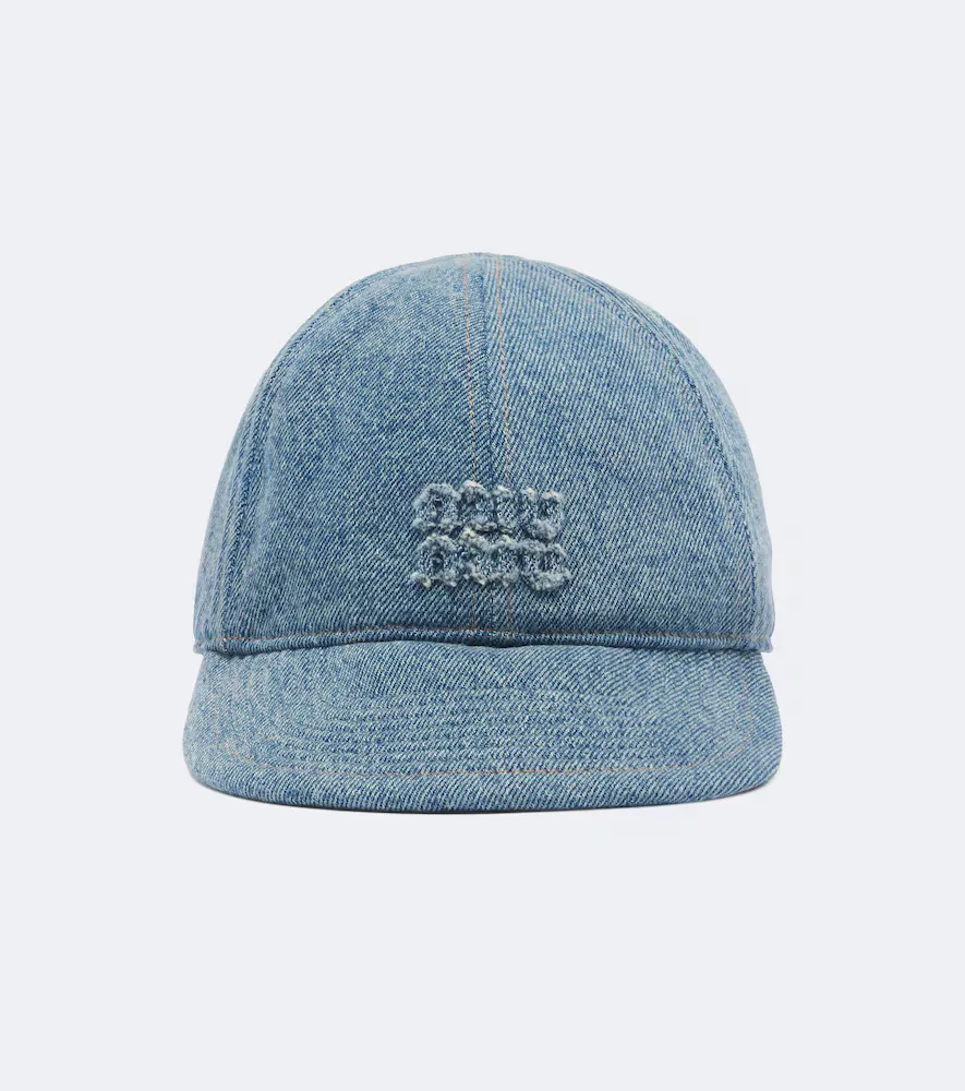 Denim Baseball Cap by Miu Miu