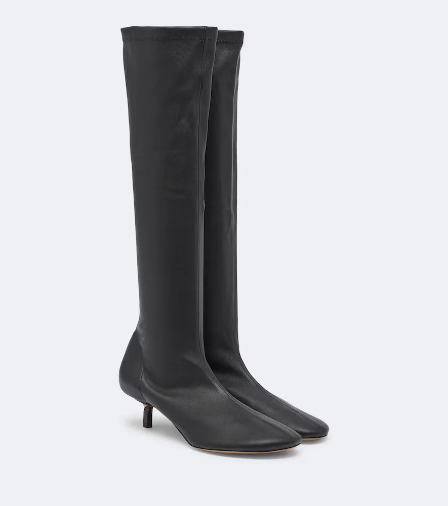 Collant Leather Knee-High Boots by JACQUEMUS