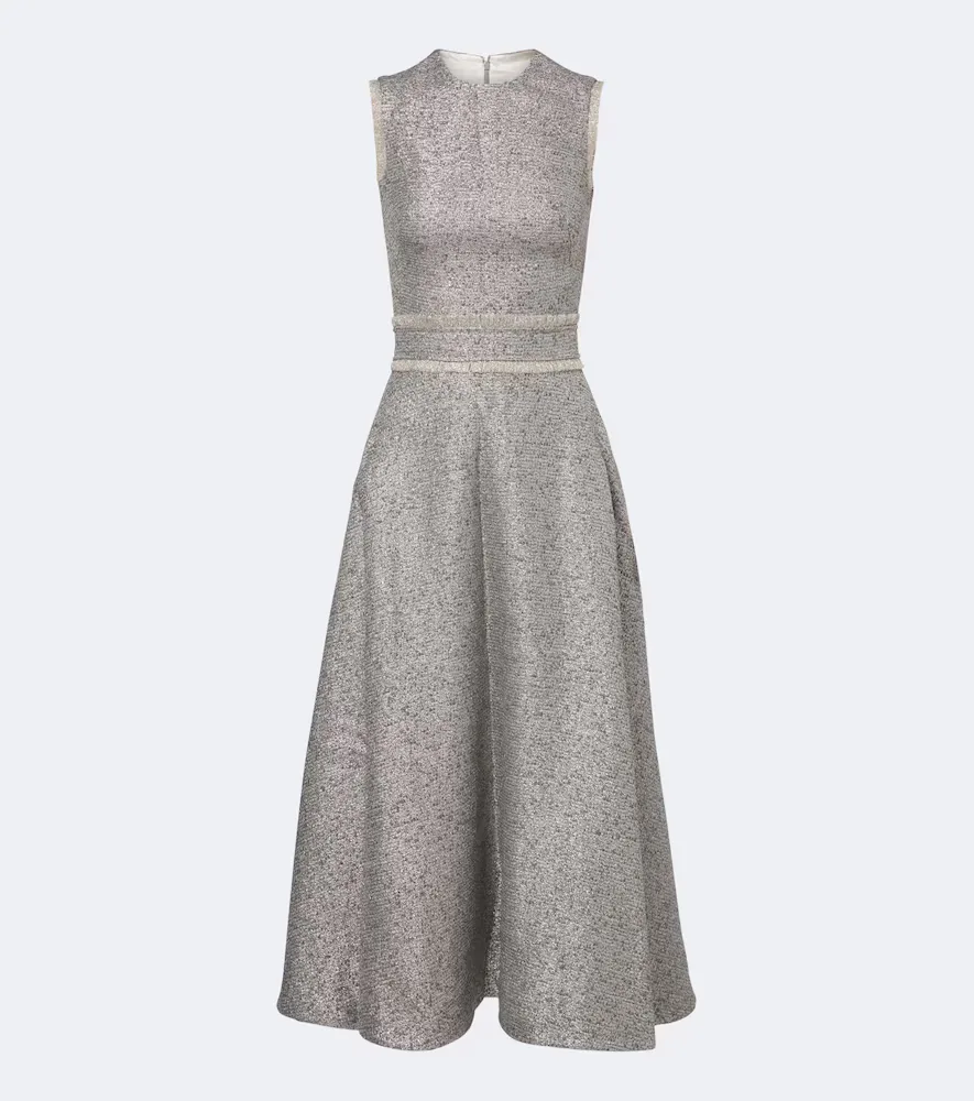 Ornette Tweed Midi Dress by Safiyaa