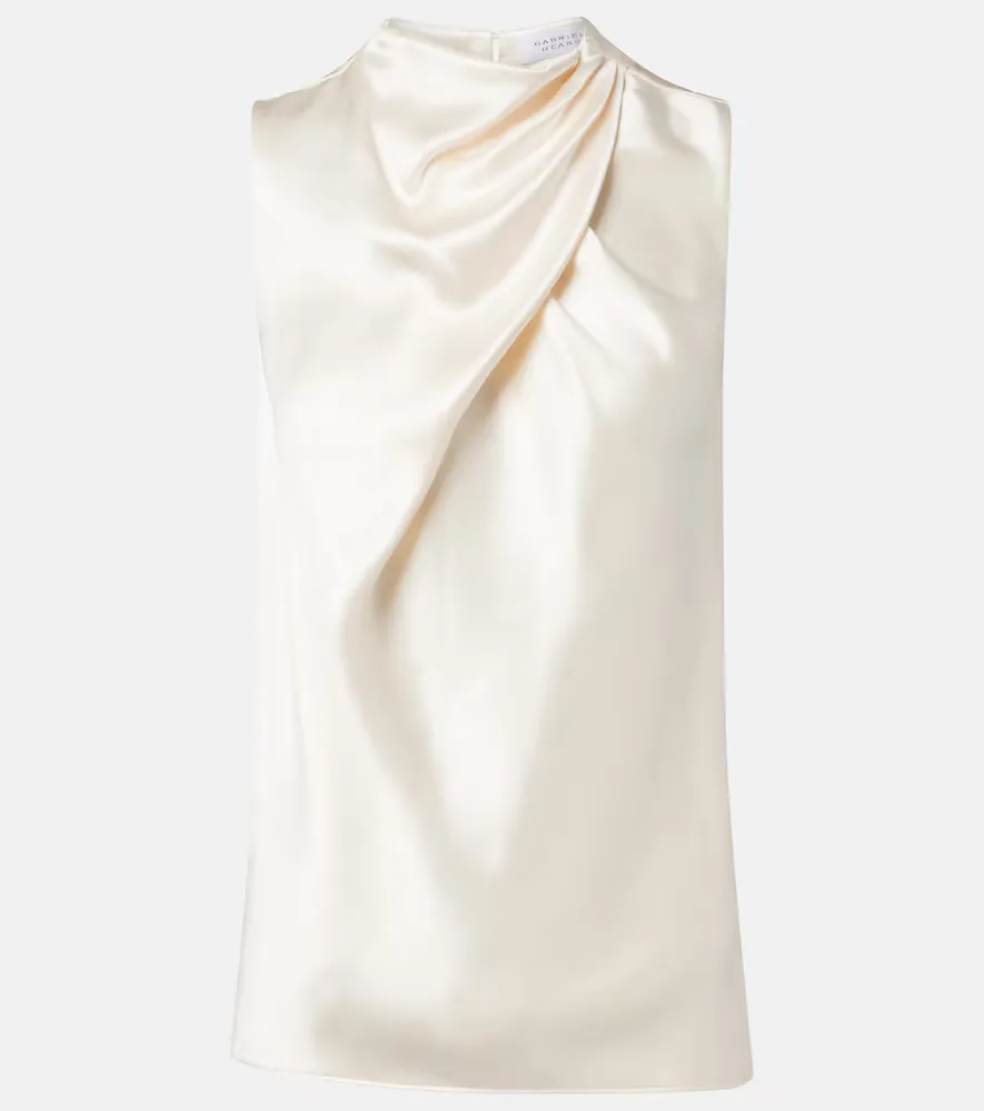 Melina Draped Silk Satin Top by Gabriela Hearst