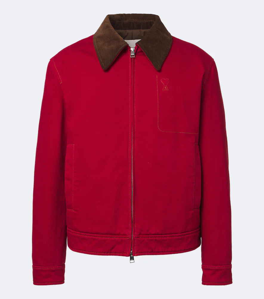 Ami De Coeur Corduroy-Trimmed Denim Jacket by Ami Paris