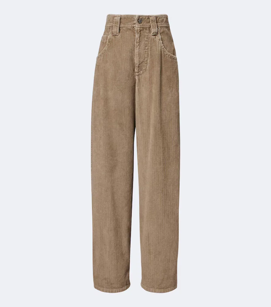 Monili Cotton Corduroy Straight Pants by Brunello Cucinelli