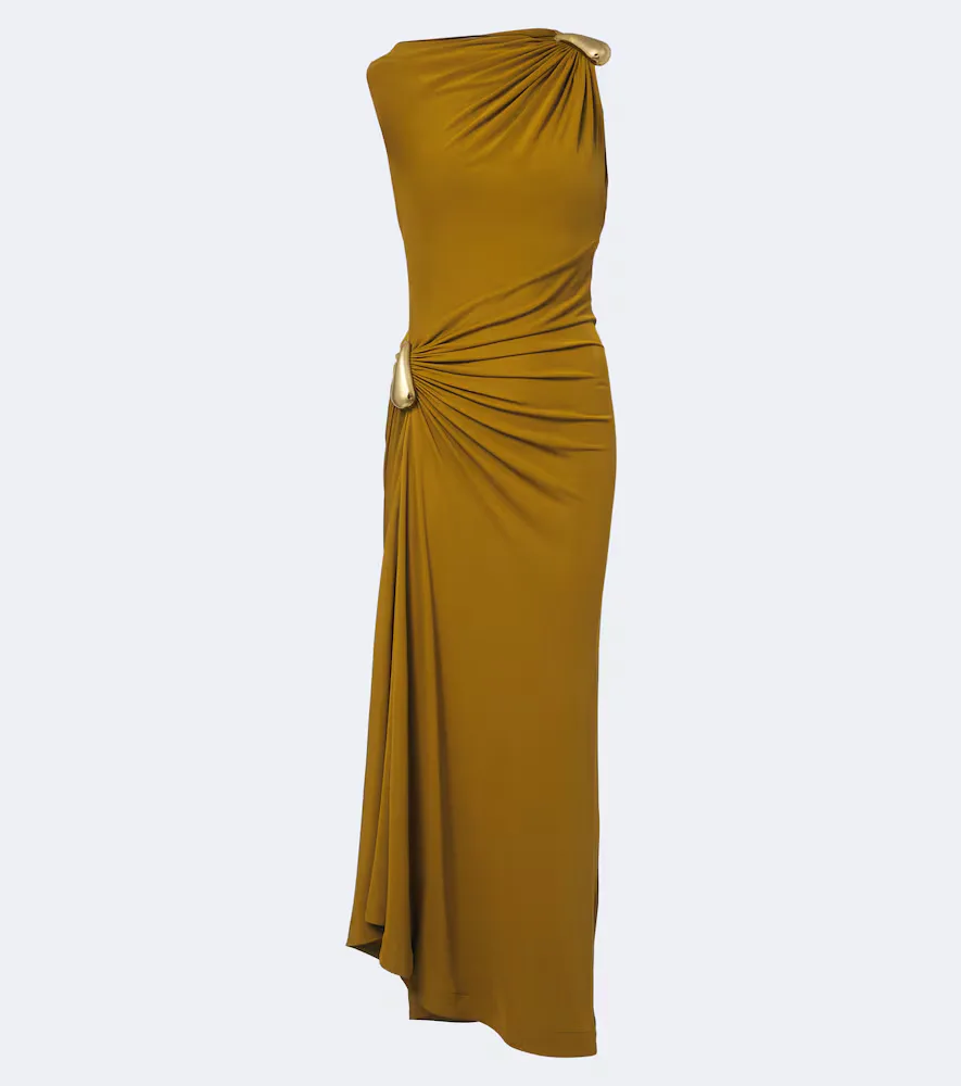 Gathered Jersey Maxi Dress by Bottega Veneta