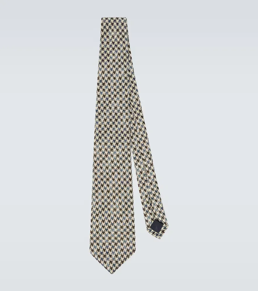 Houndstooth Silk Tie by Dunhill