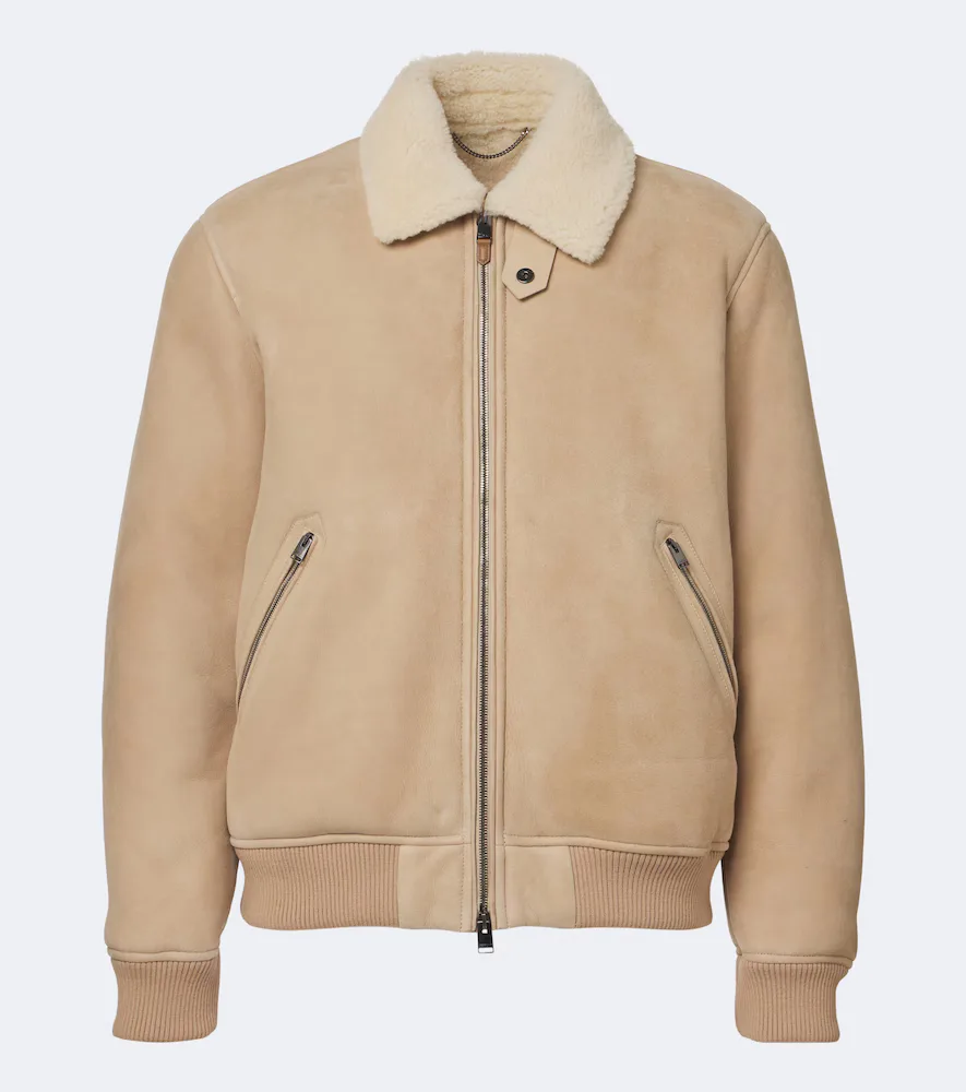 Shearling-Trimmed Suede Blouson Jacket by Canali
