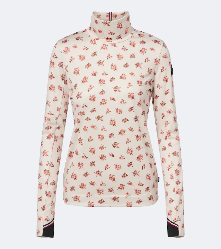 Moncler Grenoble Floral Turtleneck Ski Top by Moncler