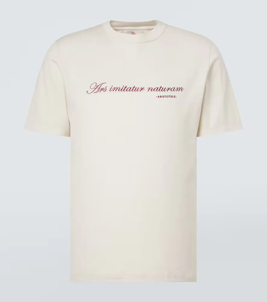 Printed Cotton Jersey T-Shirt by Brunello Cucinelli