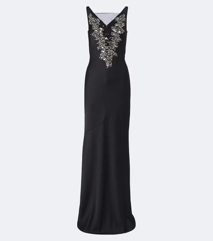 Mela Embellished Crêpe Gown by Safiyaa