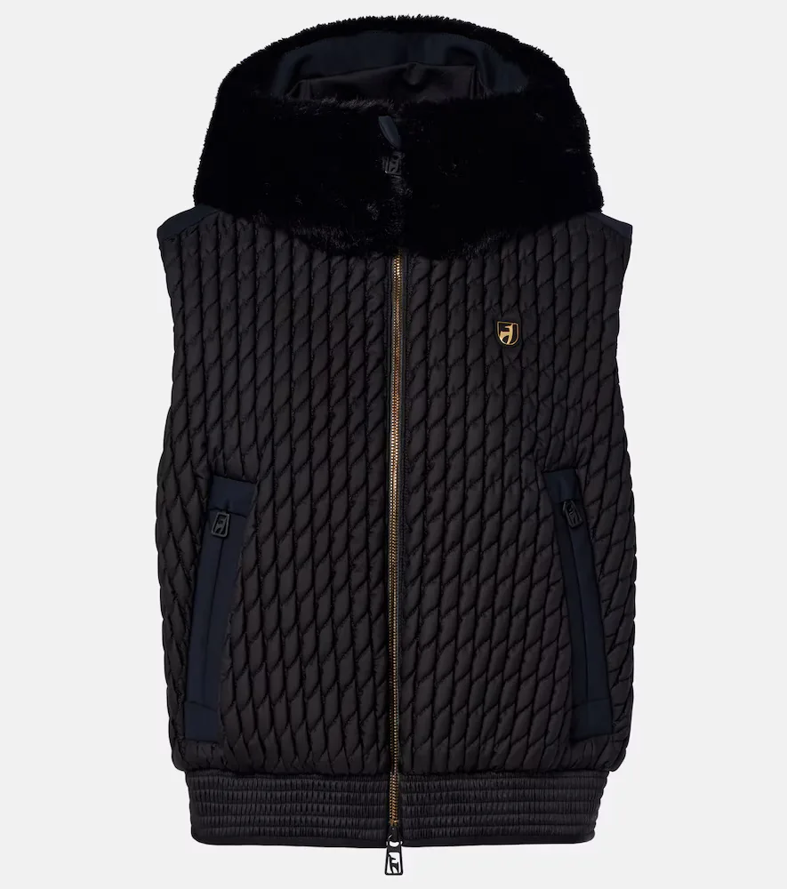 Flora Hooded Teddy-Trimmed Ski Vest by Toni Sailer
