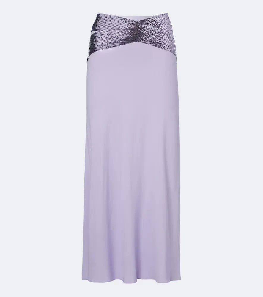 Chainmail Crêpe Midi Skirt by Rabanne