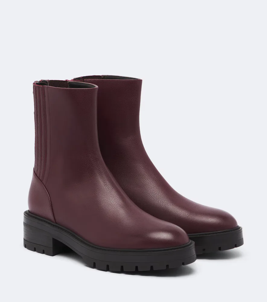 Saint Honoré Leather Ankle Boots by Aquazzura