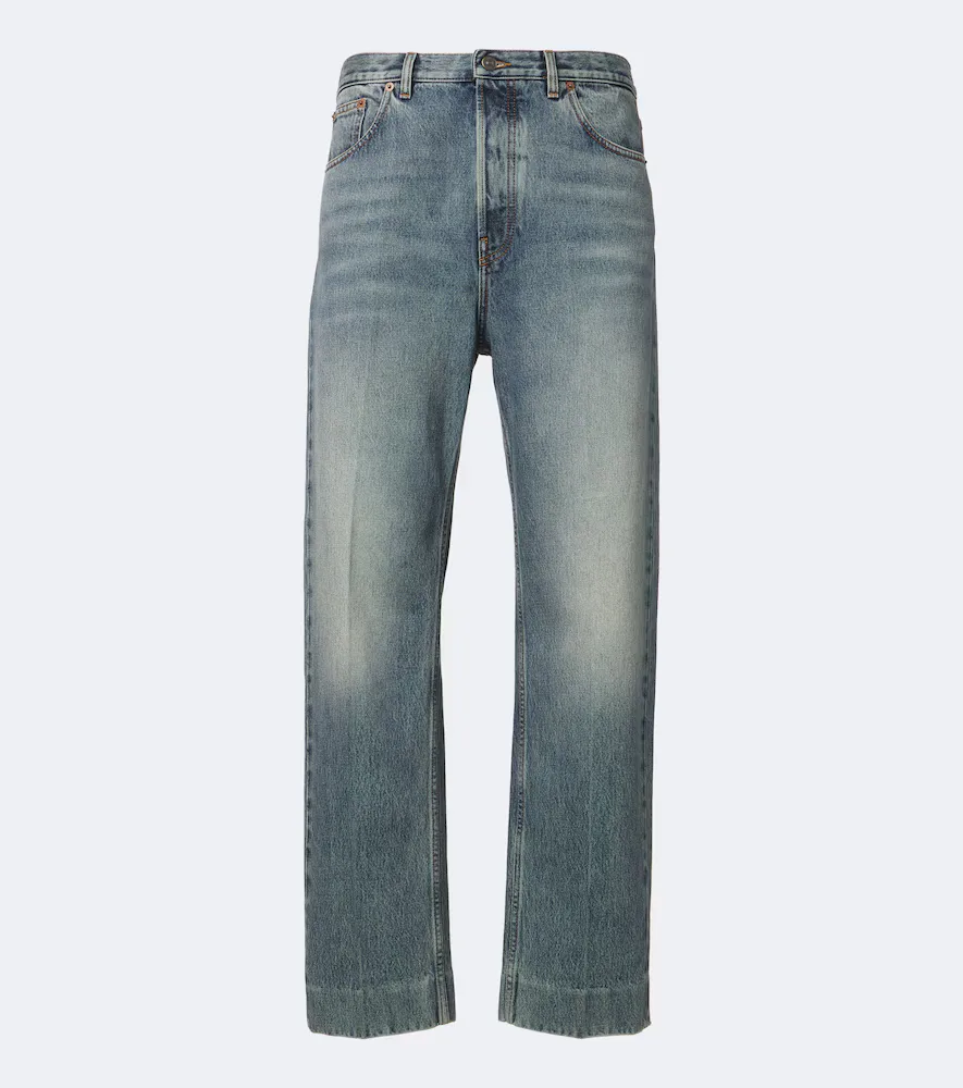 Faded Straight Jeans by Valentino Garavani