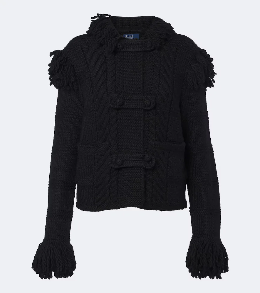 Fringed Wool Cardigan by Polo Ralph Lauren