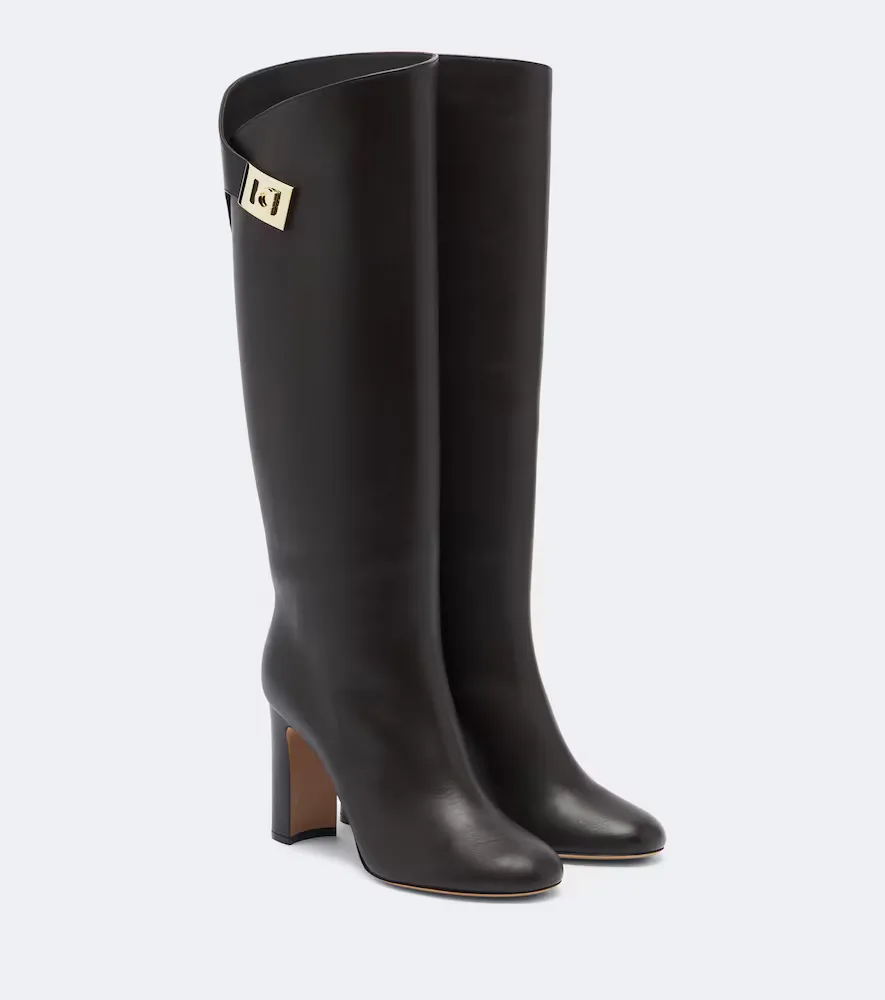 Leather Knee-High Boots by Ferragamo