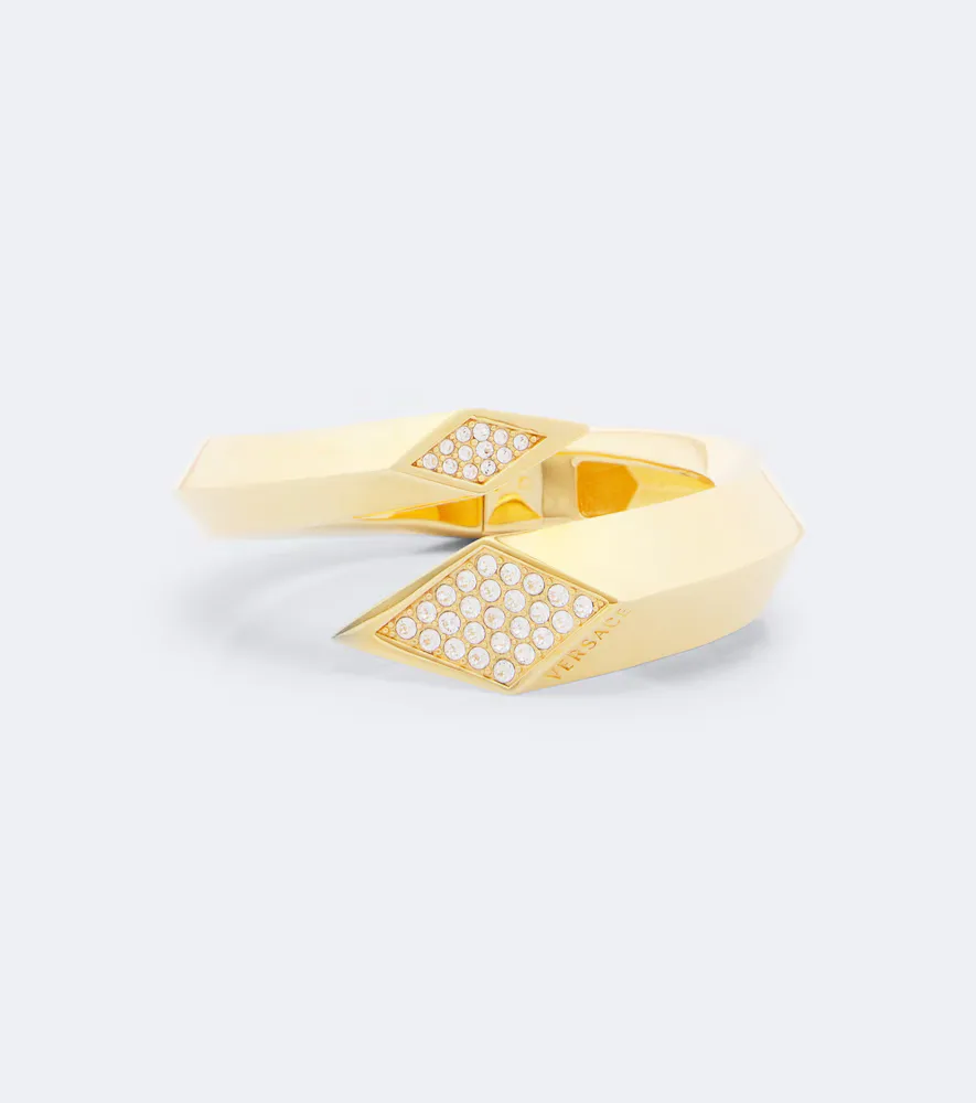 Blade Crystal-Embellished Cuff Bracelet by Versace