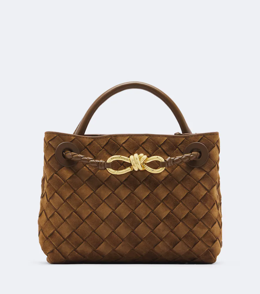 Andiamo Mini Suede Top-Handle Bag by Bottega Veneta