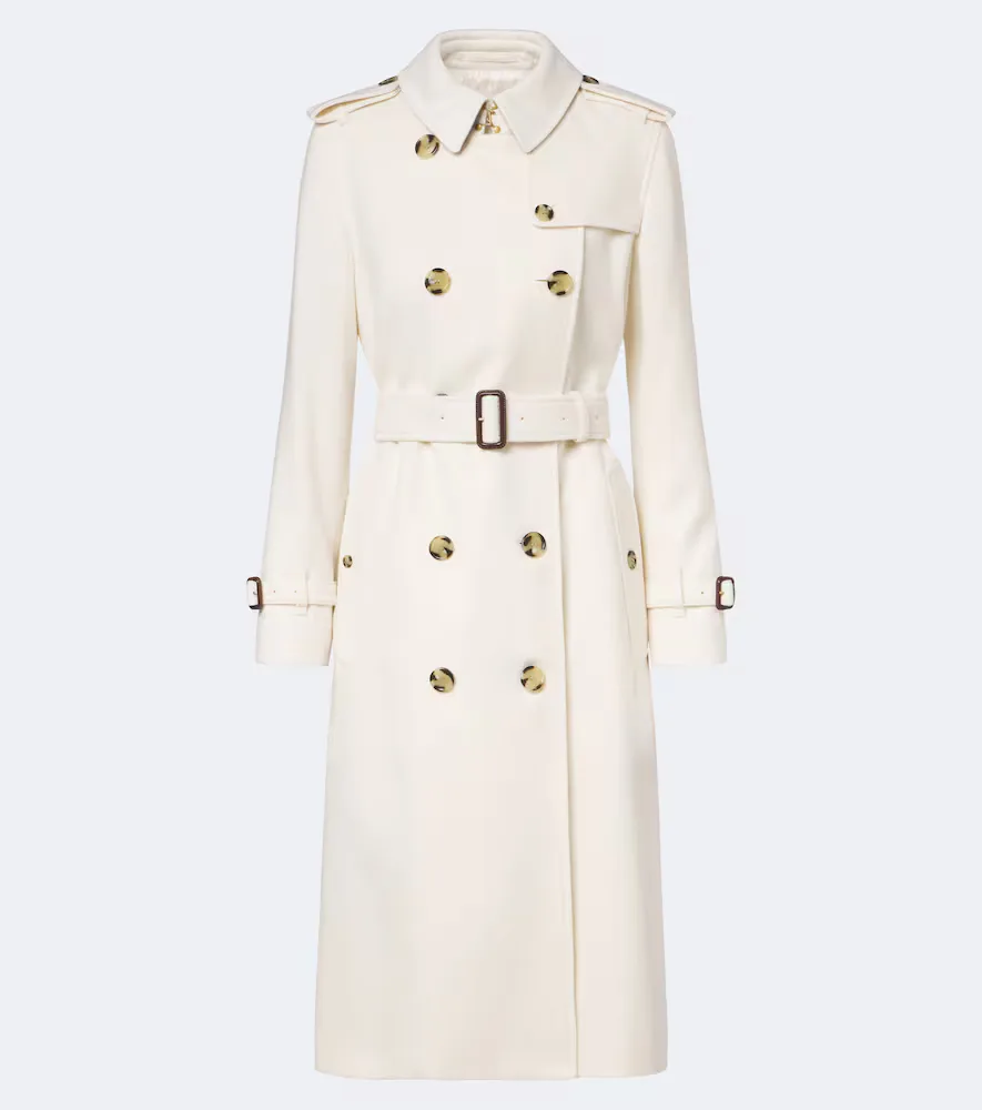 Double-Breasted Cashmere Trench Coat by Burberry