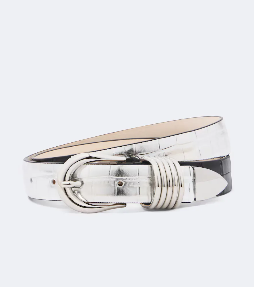 Hollyhock Reversible Metallic Leather Belt