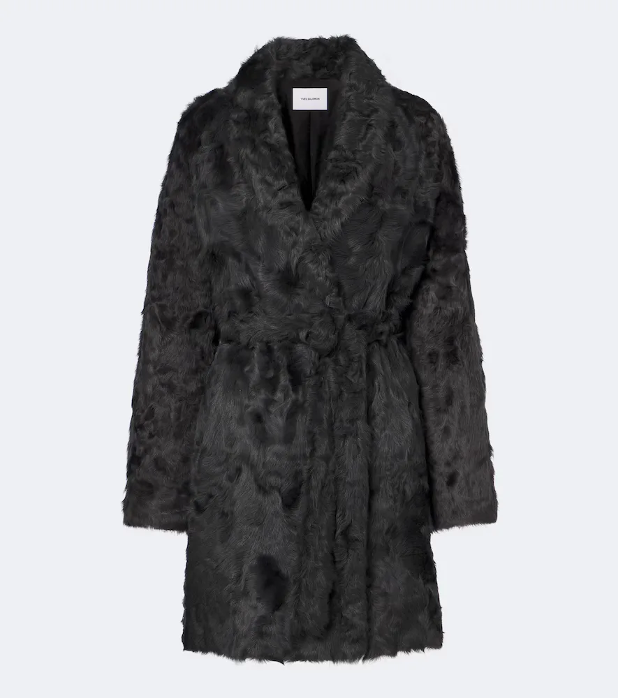 Shearling Wrap Coat by Yves Salomon