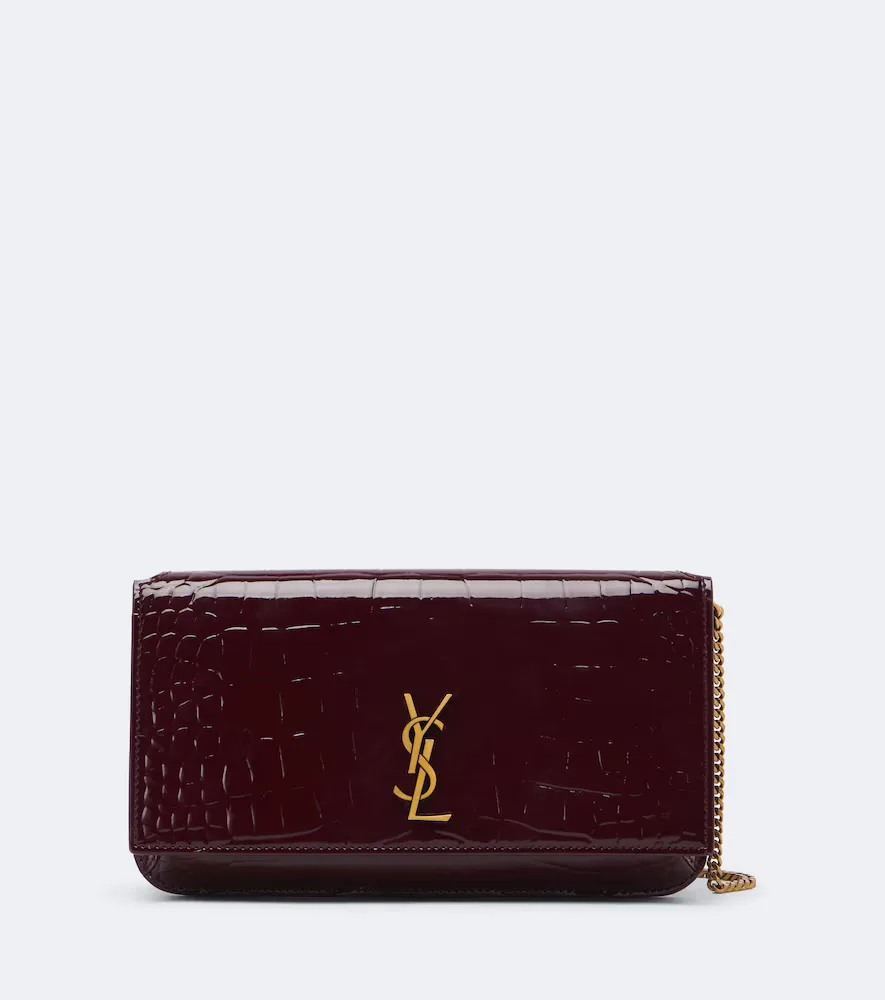 Cassandre Croc-Effect Leather Phone Pouch by Saint Laurent