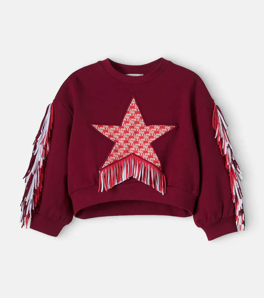 Fringed Printed Cotton Jersey Sweatshirt by Stella McCartney