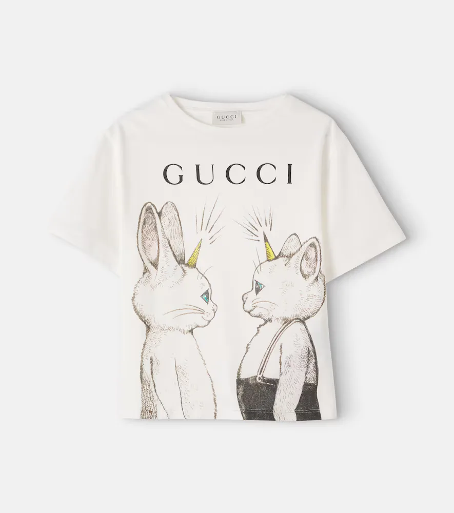 Printed Cotton Jersey T-Shirt by Gucci