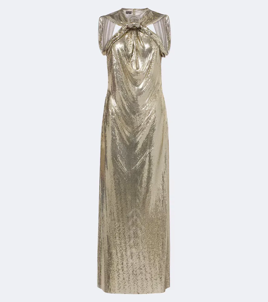 Rabanne x Dinh Van Draped Mesh Gown