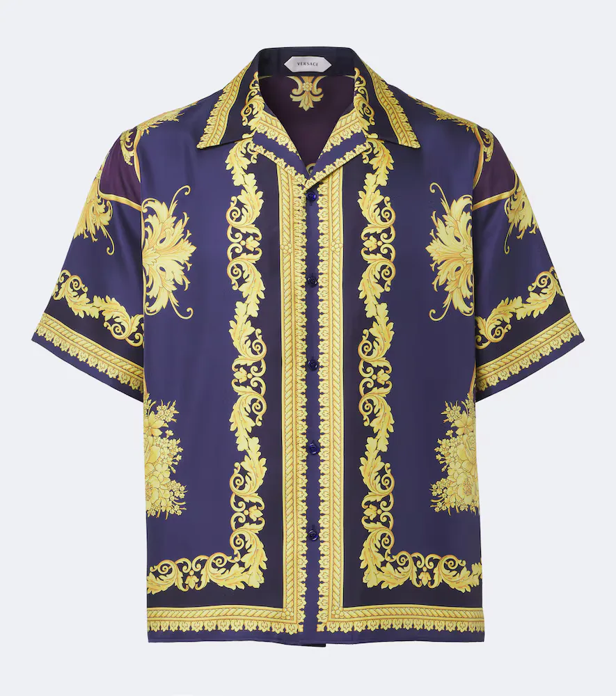 Barocco Silk Twill Shirt by Versace