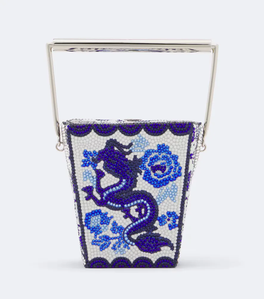Take Out Box Blue Dragon Embellished Clutch