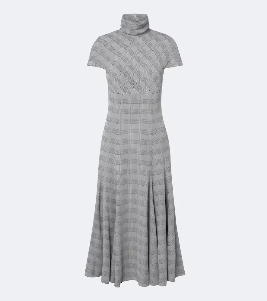 Thea Prince of Wales Check Midi Dress by Emilia Wickstead