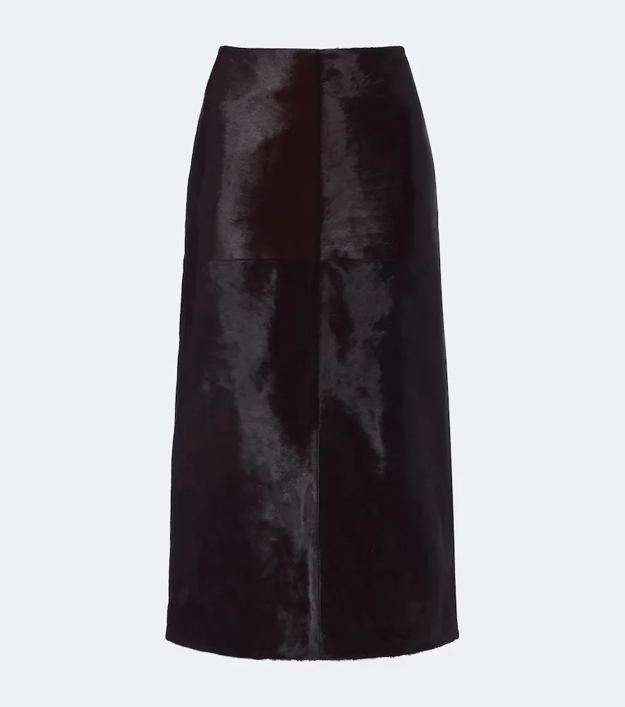 Tobiana Calf Hair Pencil Skirt by Simkhai