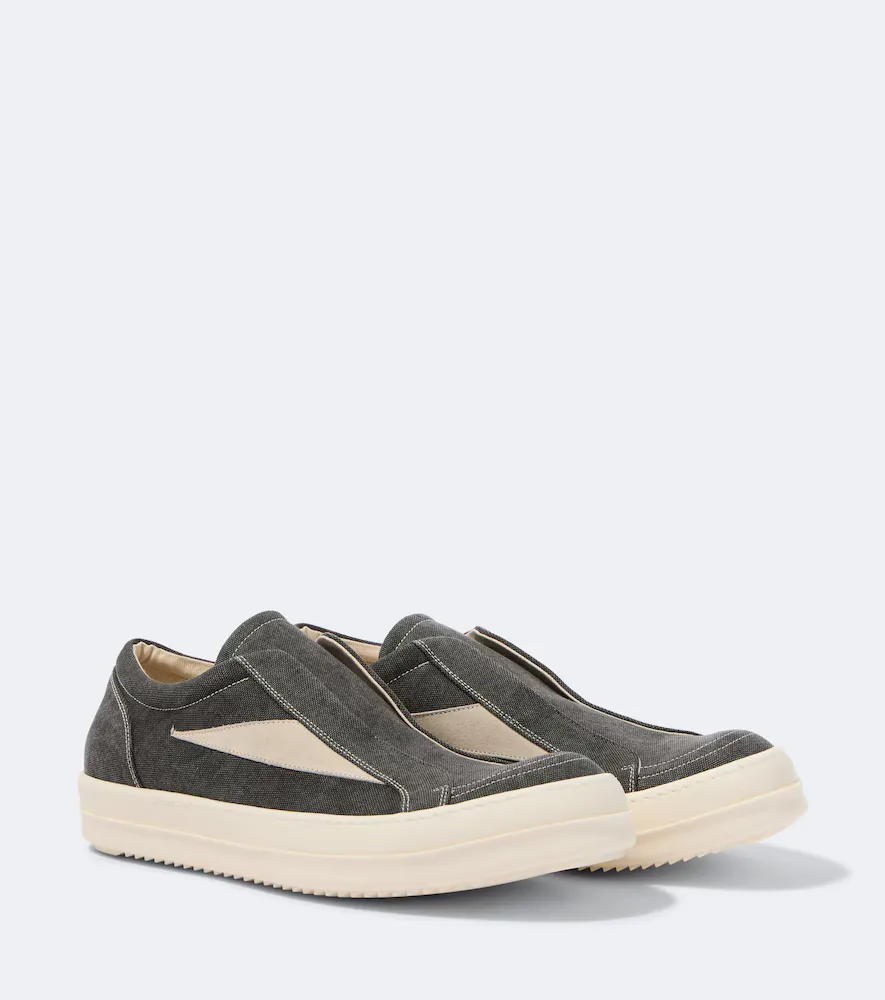 Drkshdw Suede-Trimmed Slip-On Shoes by Rick Owens