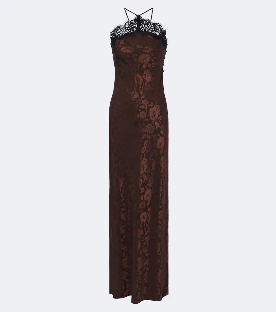 Rue Floral Jacquard Silk-Blend Gown by Veronica Beard