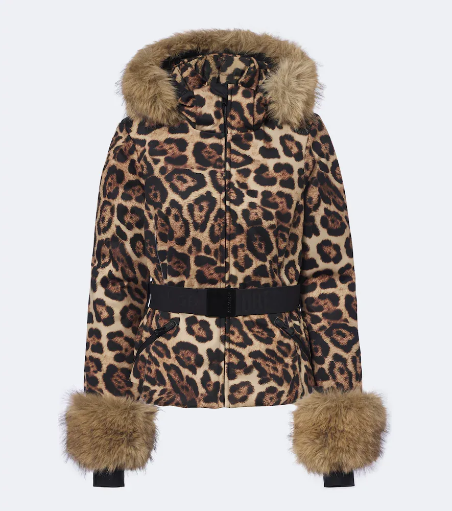 Jagger Belted Leopard-Print Ski Jacket