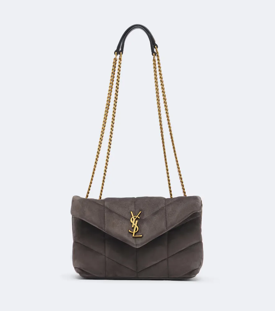 Toy Puffer Quilted Suede Shoulder Bag by Saint Laurent