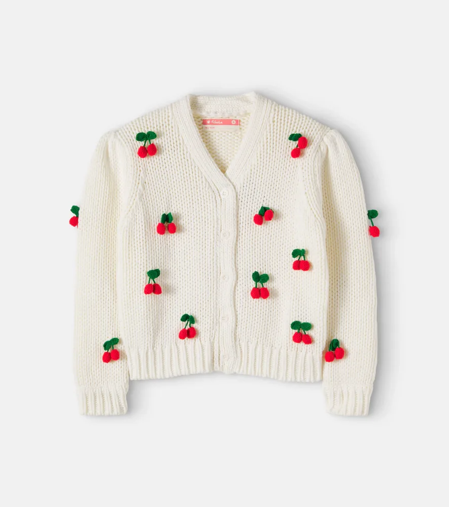 Appliqué Cotton-Blend Cardigan by Fabula