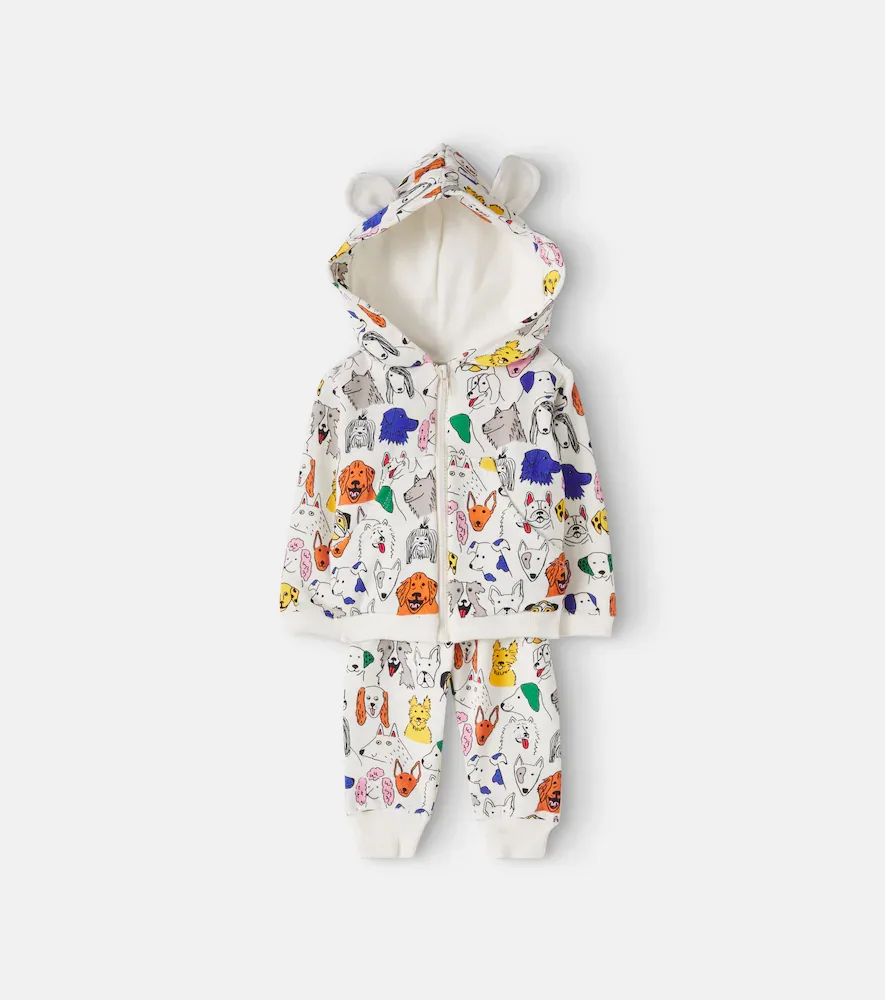 Baby Printed Cotton-Blend Hoodie and Pants Set by Fabula