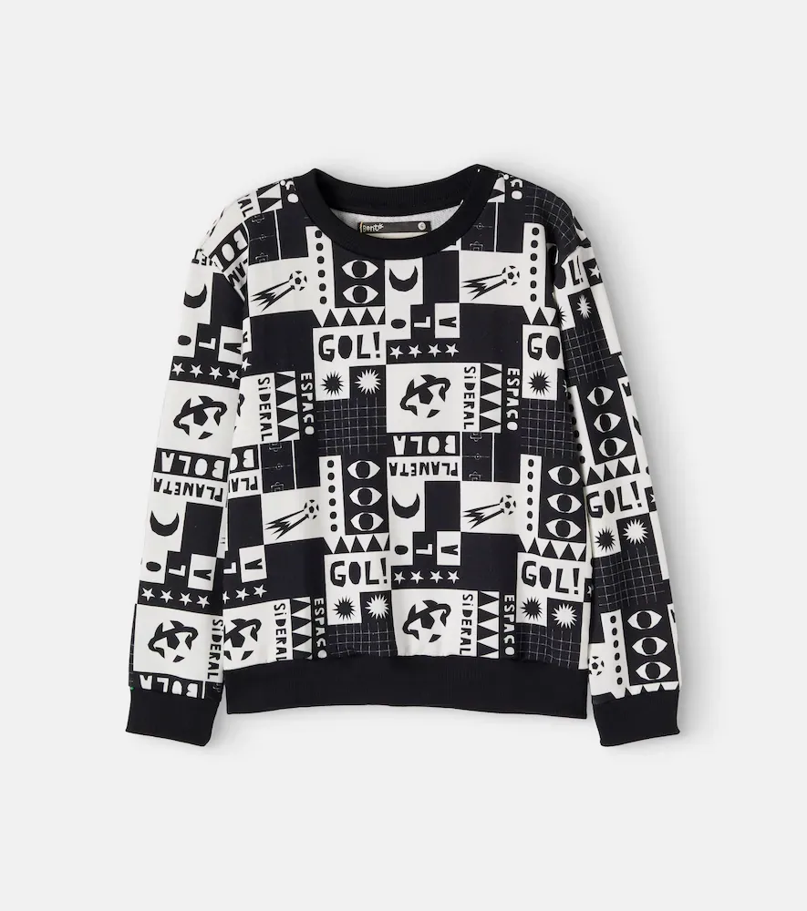 Printed Cotton-Blend Fleece Sweatshirt by Fabula
